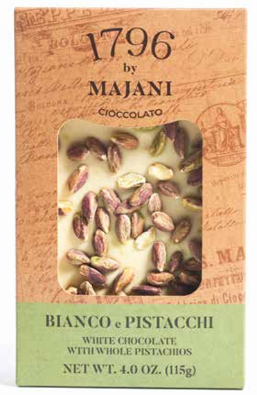 Majani 1796 White Chocolate with Pistachios – 115g