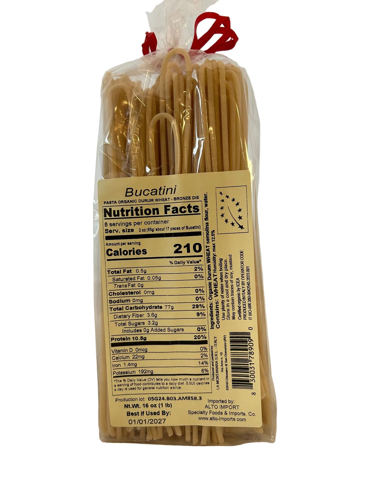 Alto Bucatini 500g – Organic Bronze-Cut Italian Pasta