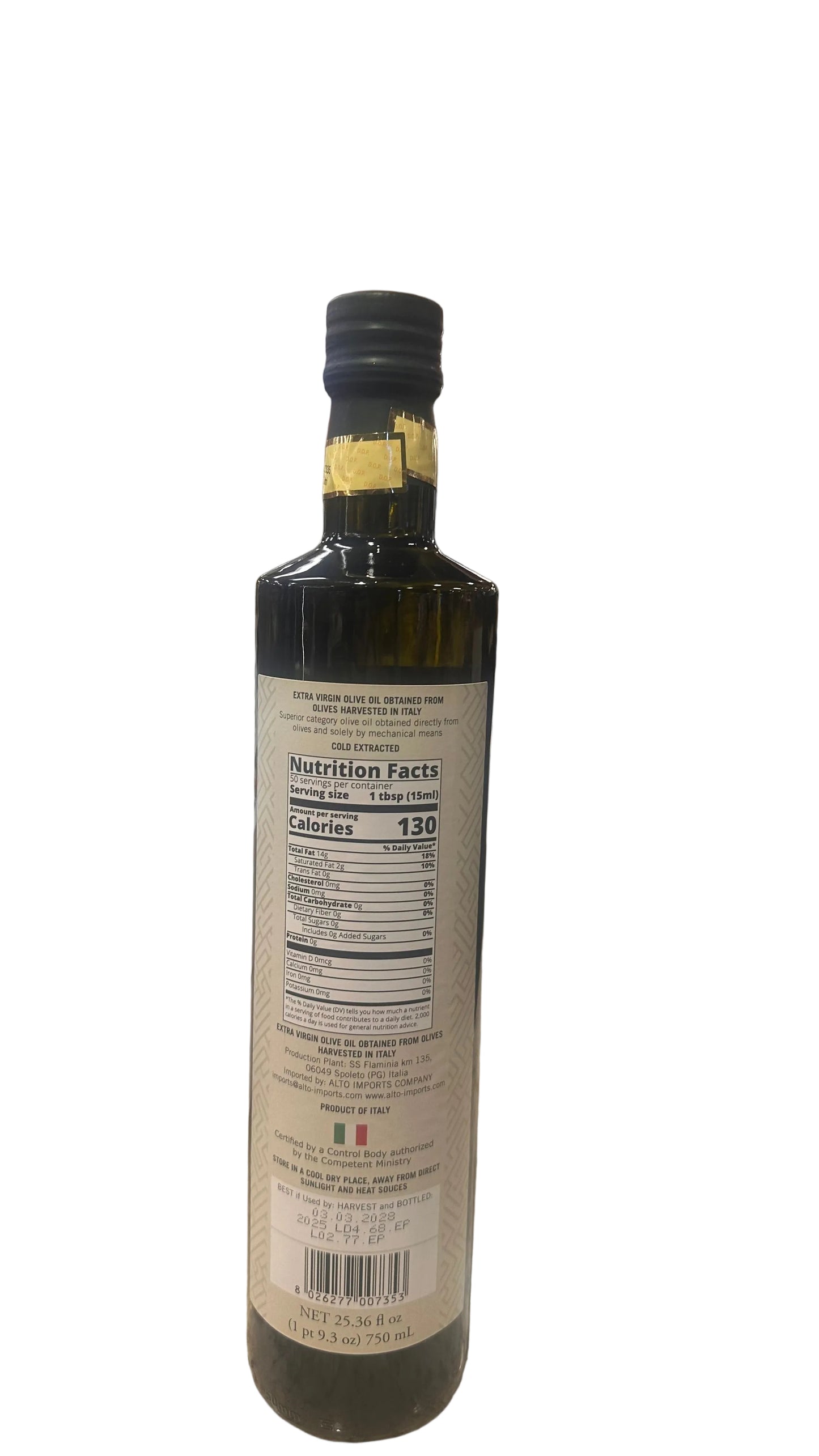 Altomonte’s DOP Umbria Extra Virgin Olive Oil | Colli Assisi-Spoleto PDO | 750ml