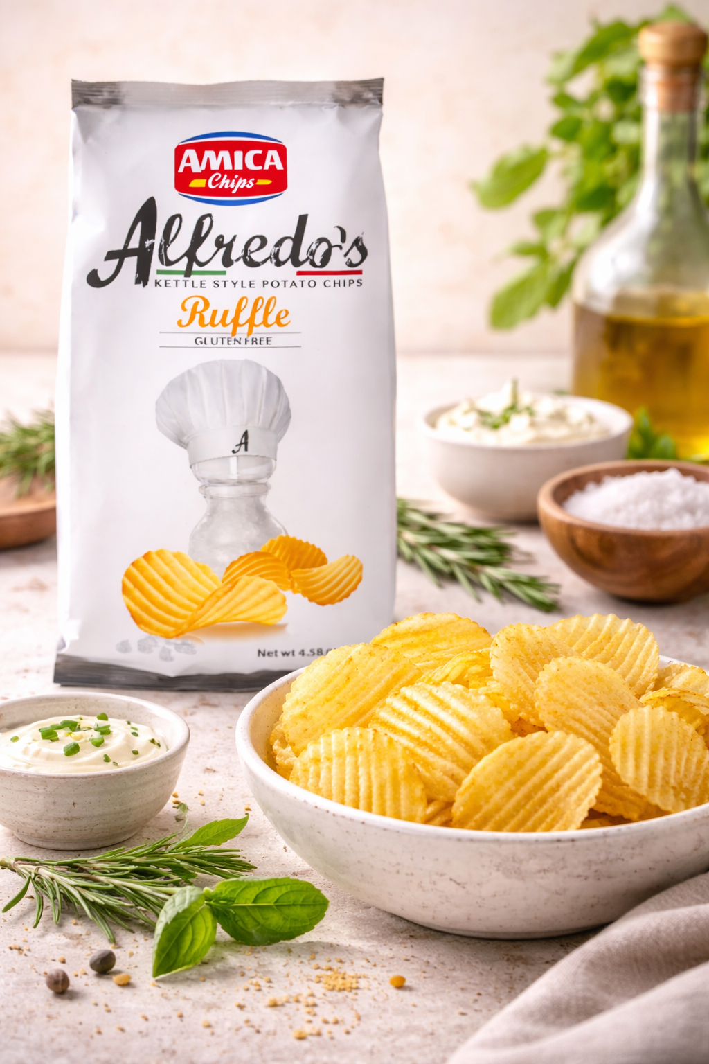 Alfredo's Gourmet Italian Kettle Chips 130g | Amica Chips