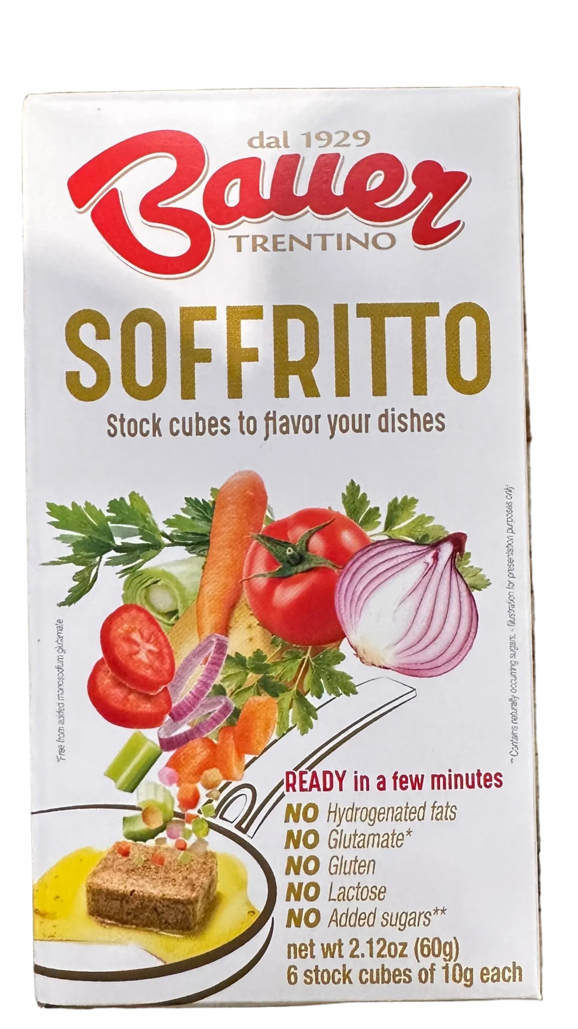 Bauer Soffritto package on a granite countertop