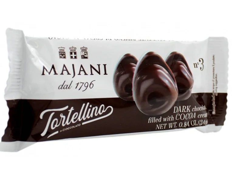 Majani Tortellino chocolate bar packaging on a white background