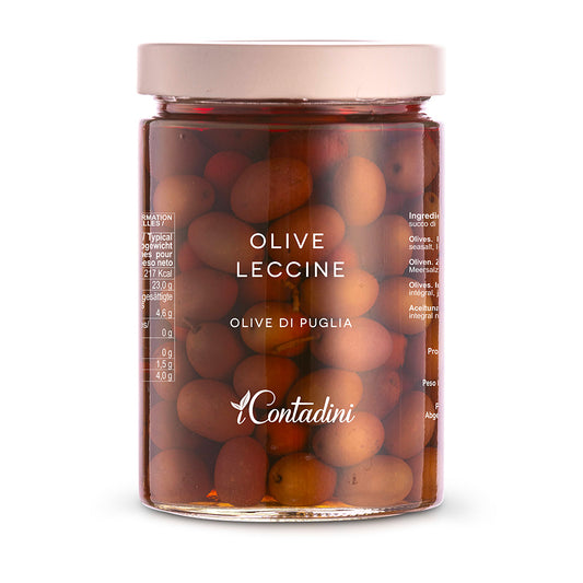 I Contadini Leccine Olives in Brine – Hand-Harvested from Puglia, 550g