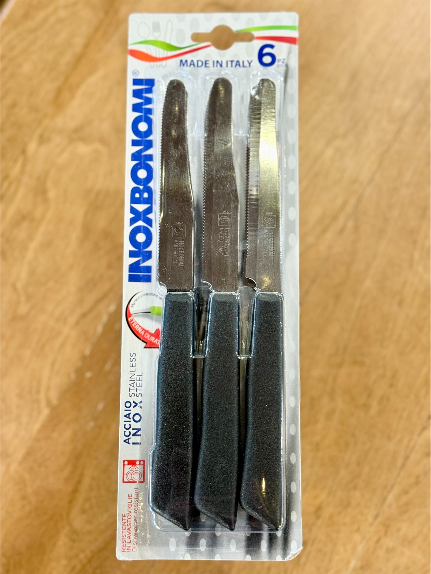 Nonna Knives - Italian Stainless Steel Serrated Table Knives (6-Pack)