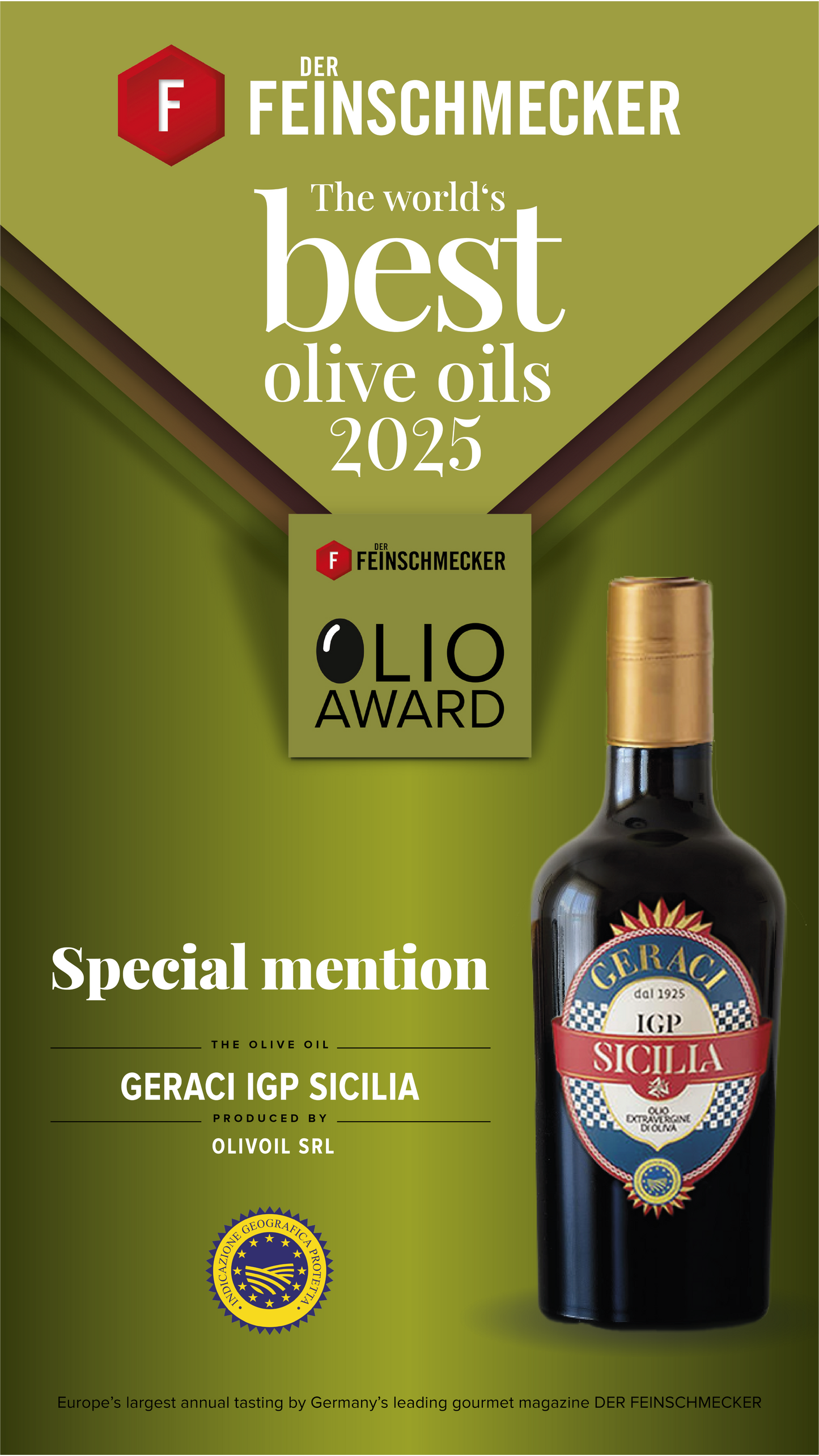 Geraci IGP Sicilia Extra Virgin Olive Oil – Award-Winning