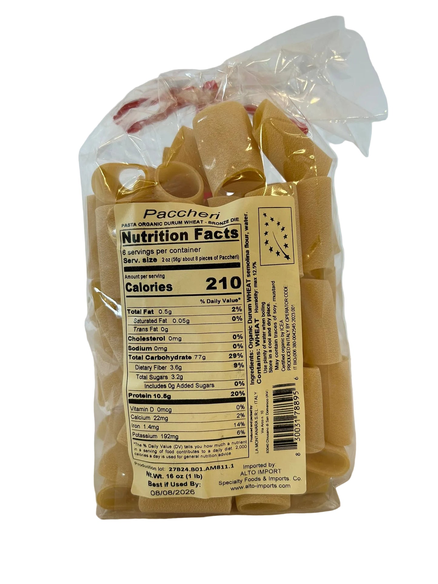 Alto Paccheri 500g – Organic Bronze-Cut Italian Pasta