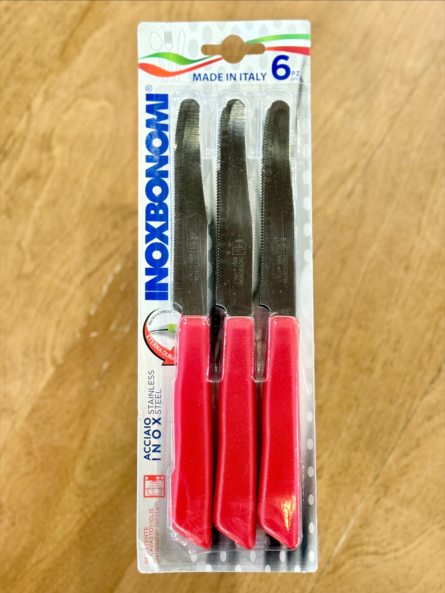 Nonna Knives - Italian Stainless Steel Serrated Table Knives (6-Pack)