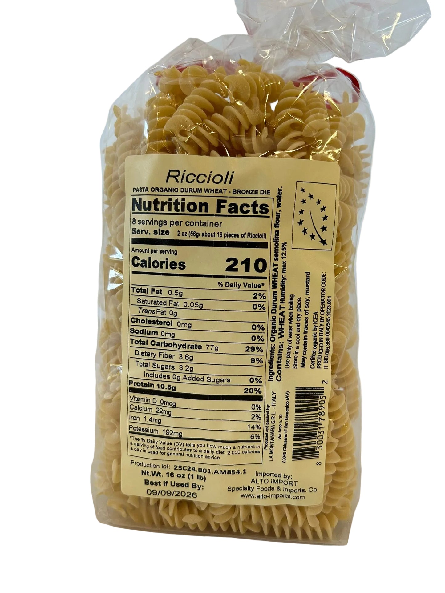 Alto Riccioli 500g – Organic Bronze-Cut Italian Pasta