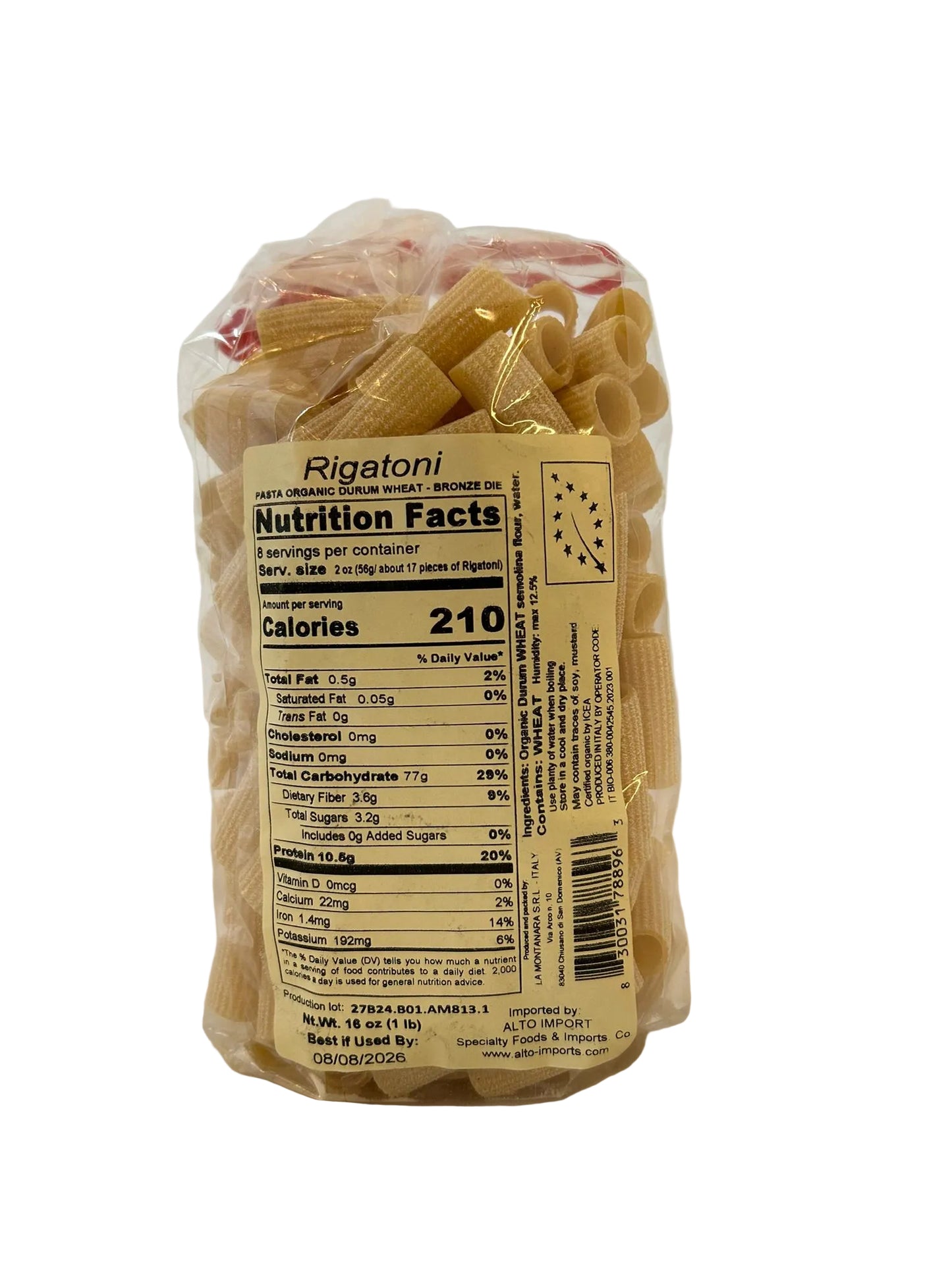 Alto Rigatoni 500g – Organic Bronze-Cut Italian Pasta