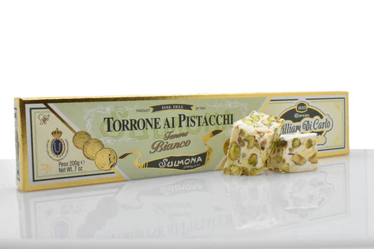 Torrone Tenero Bianco Ai Pistacchi 200G (Soft White Nougat w/Pistachio) 200g