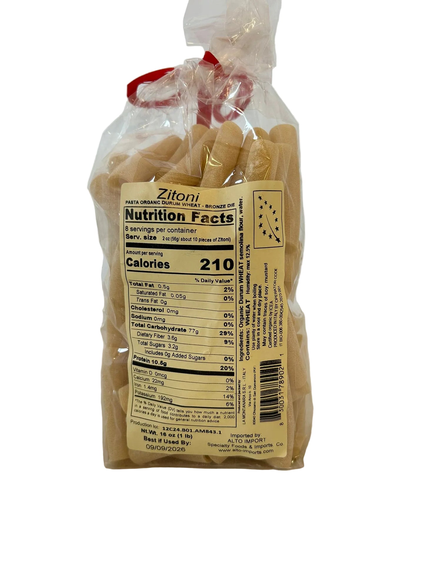 Alto Zitoni Bio 500g – Organic Bronze-Cut Italian Pasta